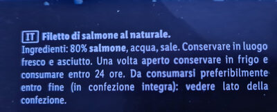 Filetto di Salmone al Naturale - Ingredienti - it
