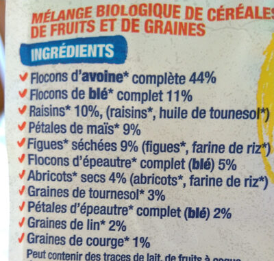 Muesli Raisin, Figue, Abricot - Ingredienti - fr