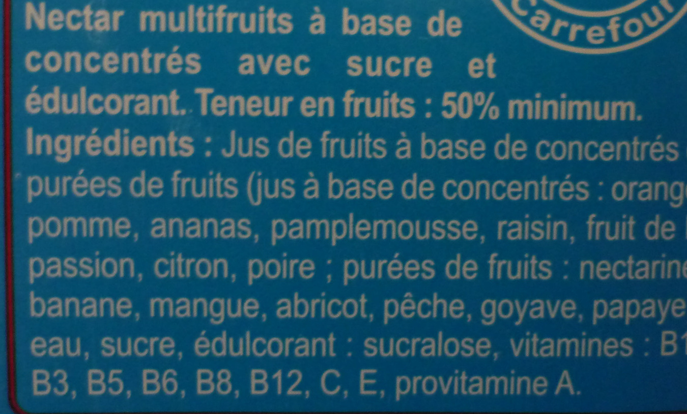 Nectar multifruits - Ingredienti