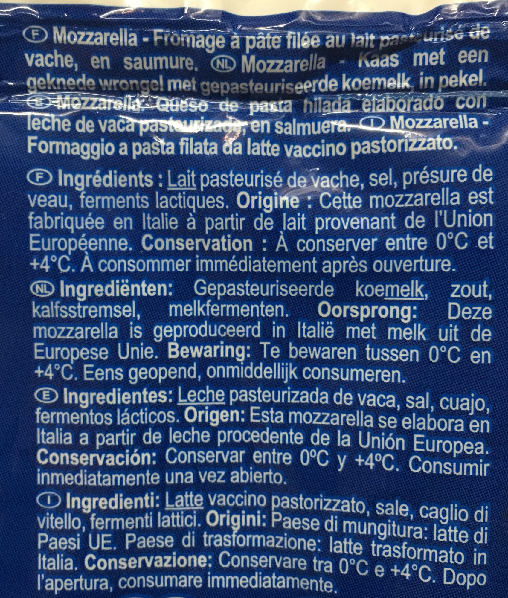 Mozzarella - Ingredienti - it