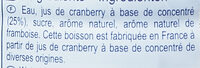 Boisson Saveur Cranberry - Ingredienti - fr