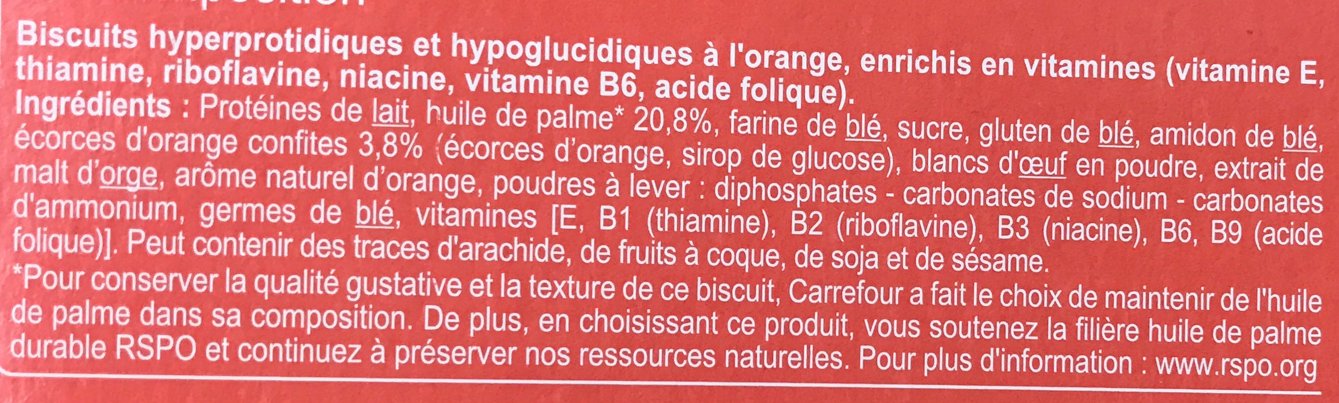 Hyperprotein a l'orange - Ingredienti - fr