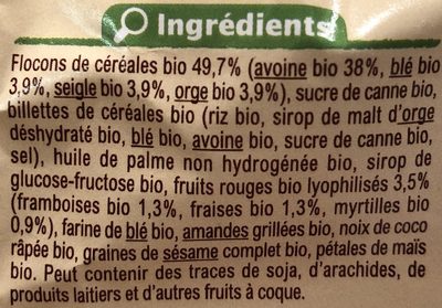 Croustillant Fruits rouges - Ingredienti - fr