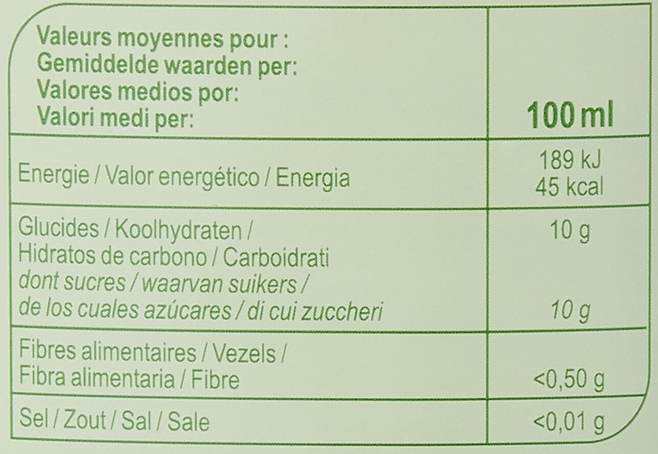 100% PUR JUS Pomme - Valori nutrizionali - fr