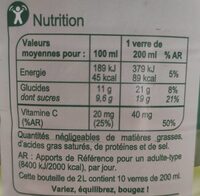 100% pur jus jus multifruits - Valori nutrizionali - fr