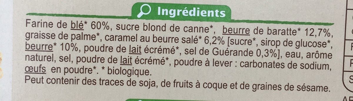Sablé Eclats De Caramel - Ingredienti - fr