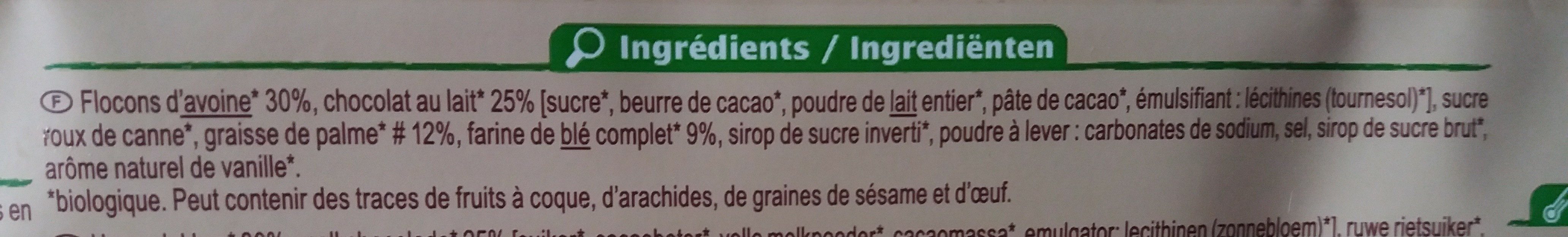 Biscuits complets avoine blé Nappés Chocolat au lait - Ingredienti - fr