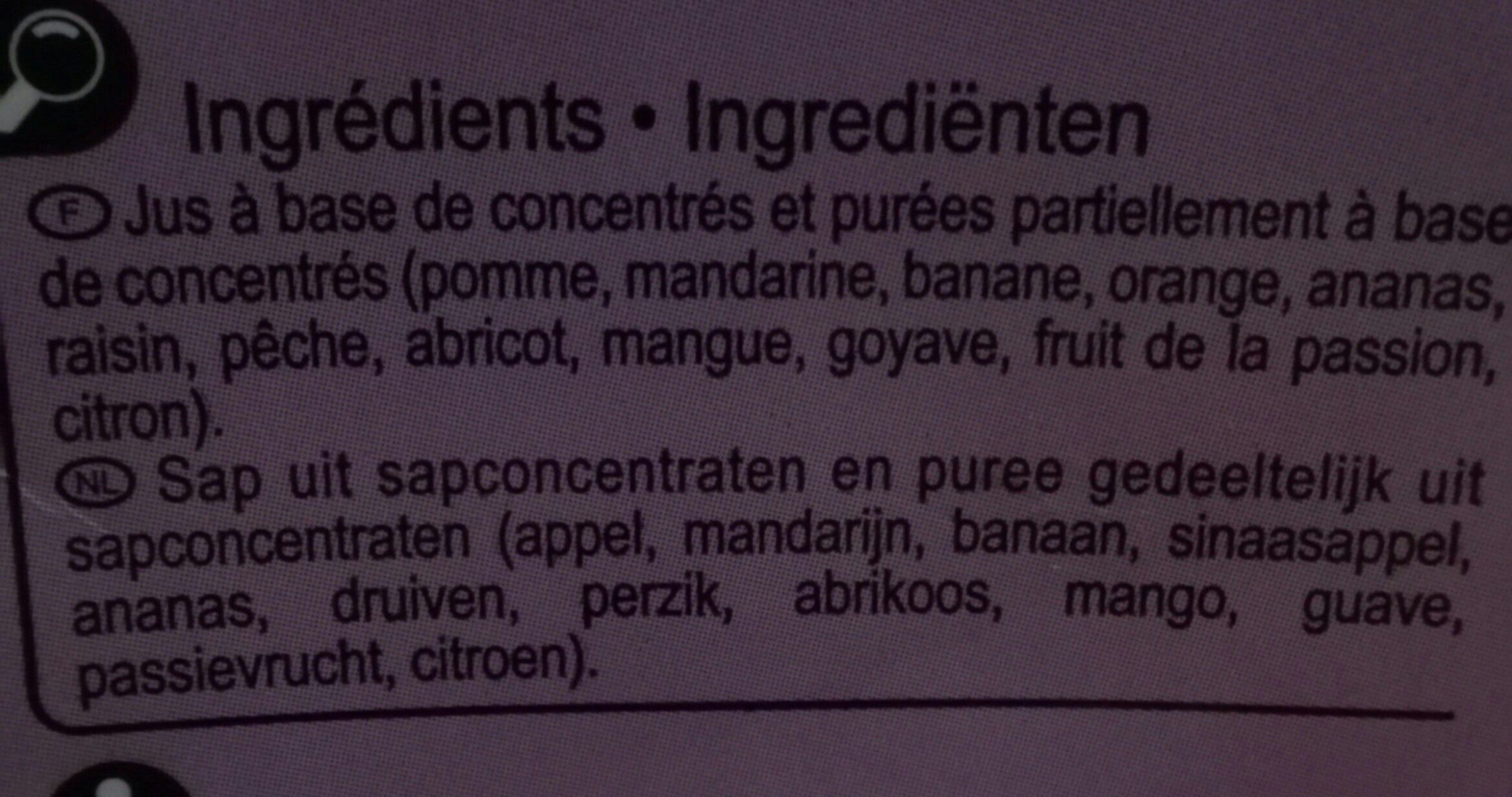 Multifruits - Ingredienti - fr