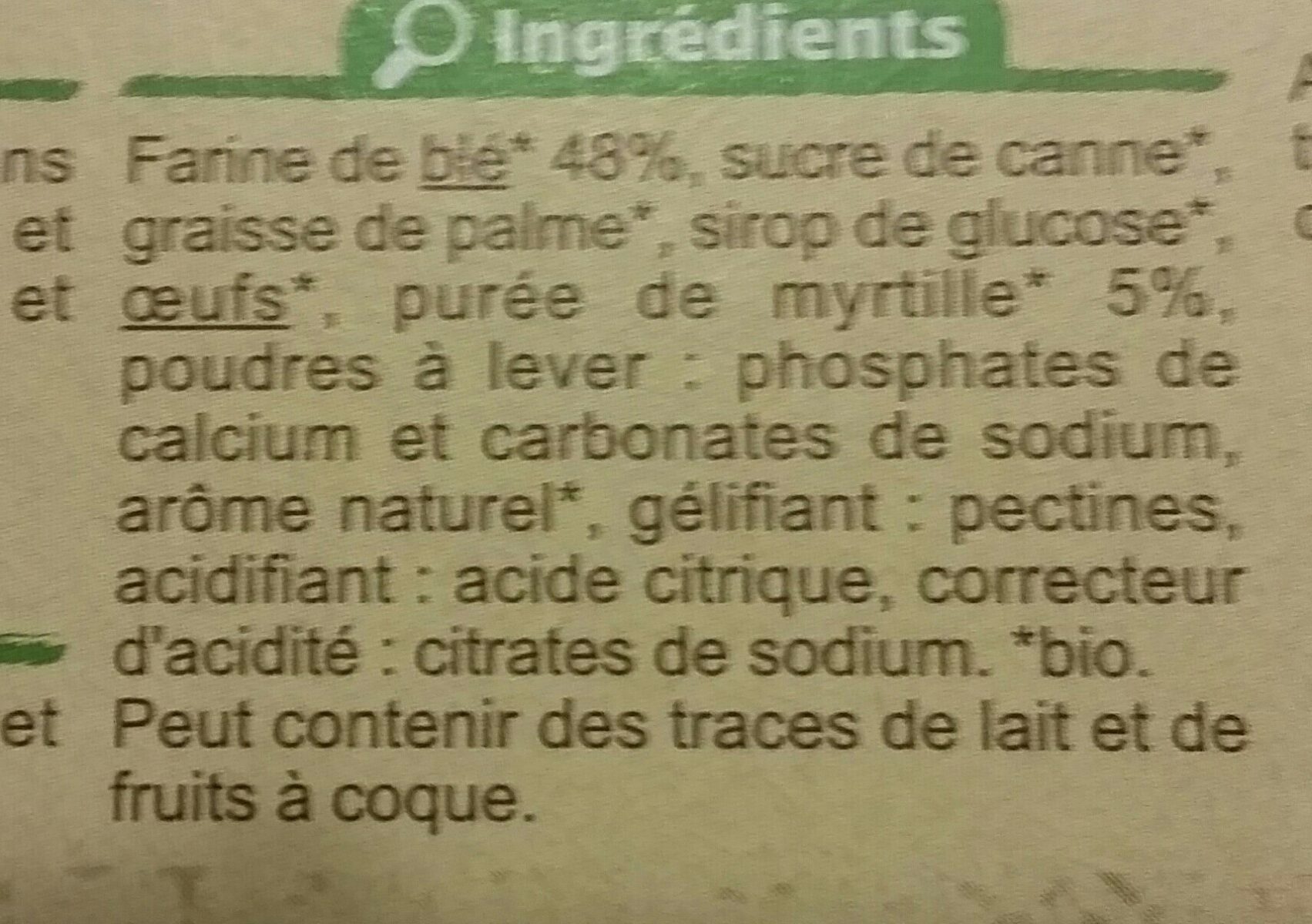 Lunettes à la myrtille - Ingredienti - fr
