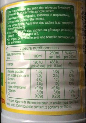 Lait equitable demi-écrémé - Valori nutrizionali - fr
