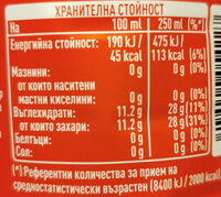 Coca cola 1 litre - Valori nutrizionali - en