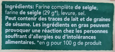 Tartine croustillante Authentique - Ingredienti - fr
