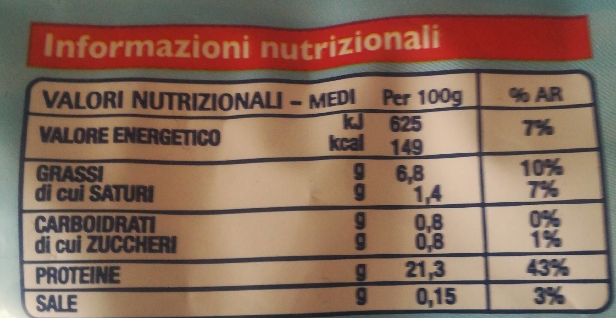 Filetti di Branzino - Valori nutrizionali - it