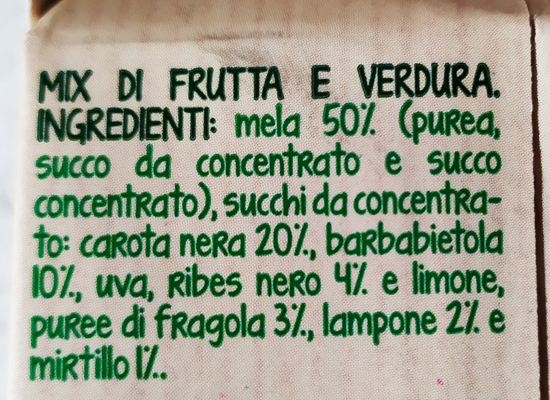 100 Frullato Veggie - Ingredienti - it