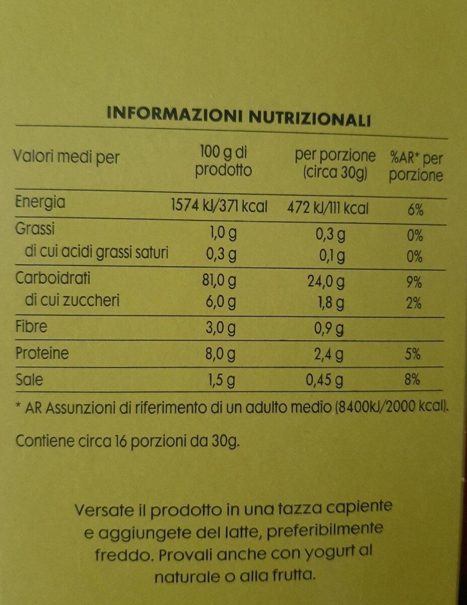 Corn flakes fiocchi di mais - Valori nutrizionali - it