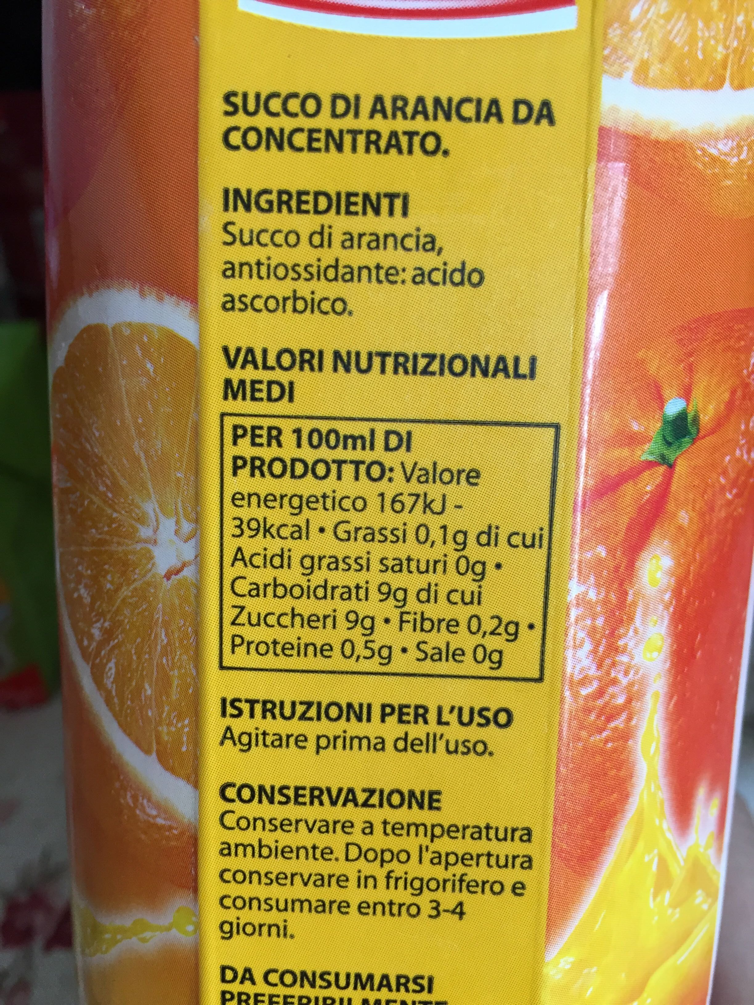 Arancia 100% - Valori nutrizionali - it