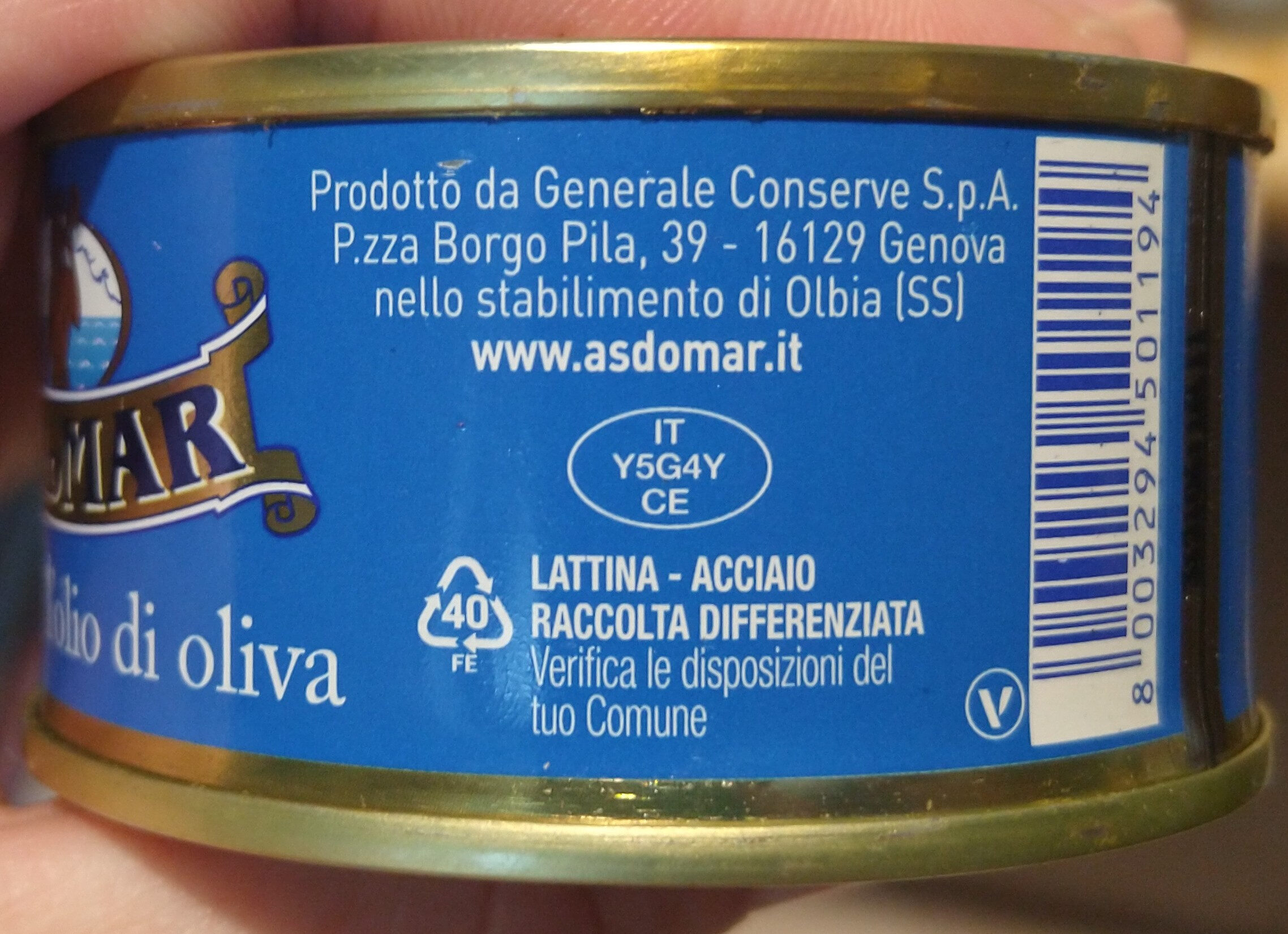 Tonno all'olio di oliva - Valori nutrizionali - it
