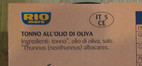 Tonno all'olio d'oliva - Ingredienti - it
