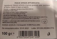 Pesce spada affumicato - Ingredienti - it