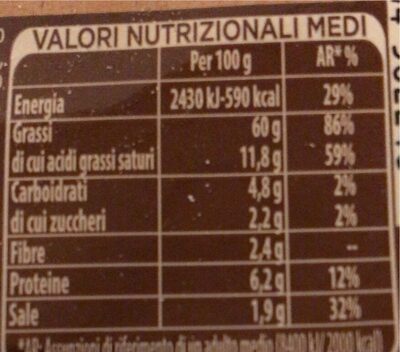 pesto alla genovese senza aglio - Valori nutrizionali - it
