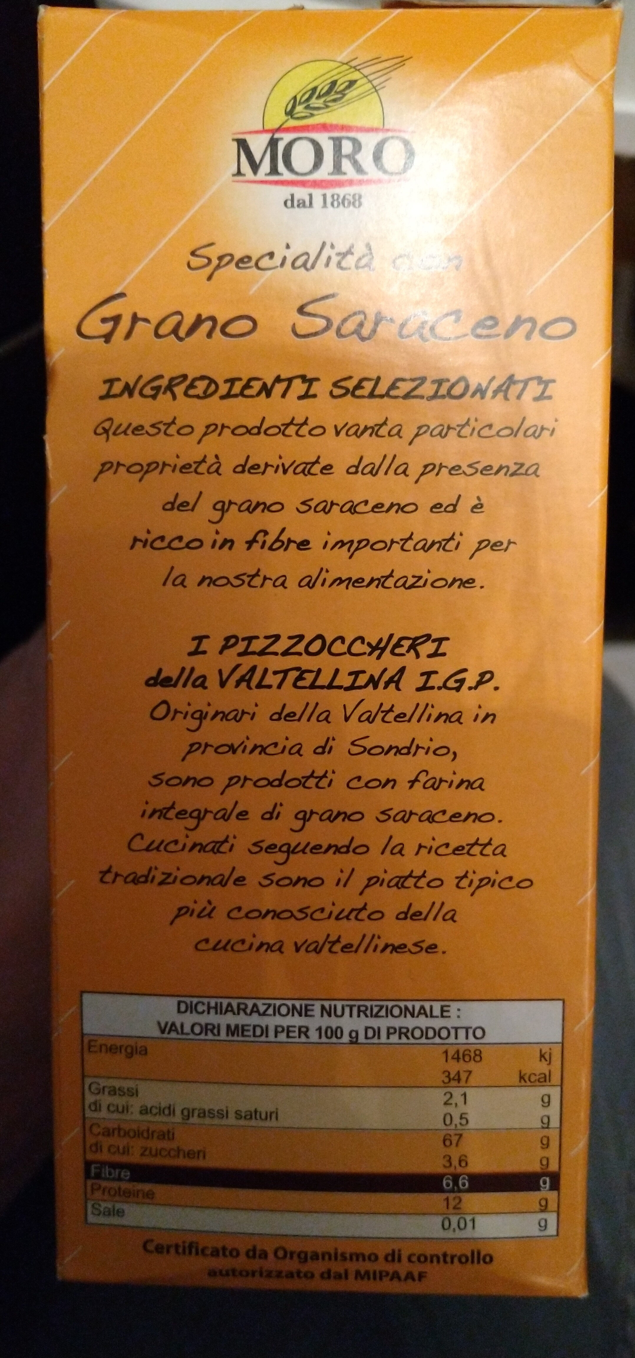 Pizzoccheri della Valtellina i.g.p - Ingredienti - it