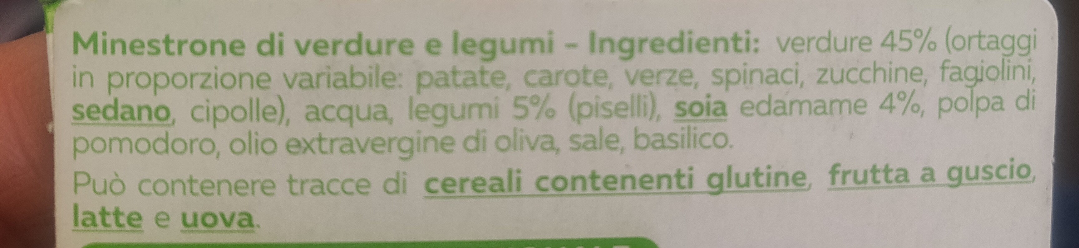 Minestrone di verdure con soia edamame - Ingredienti - it