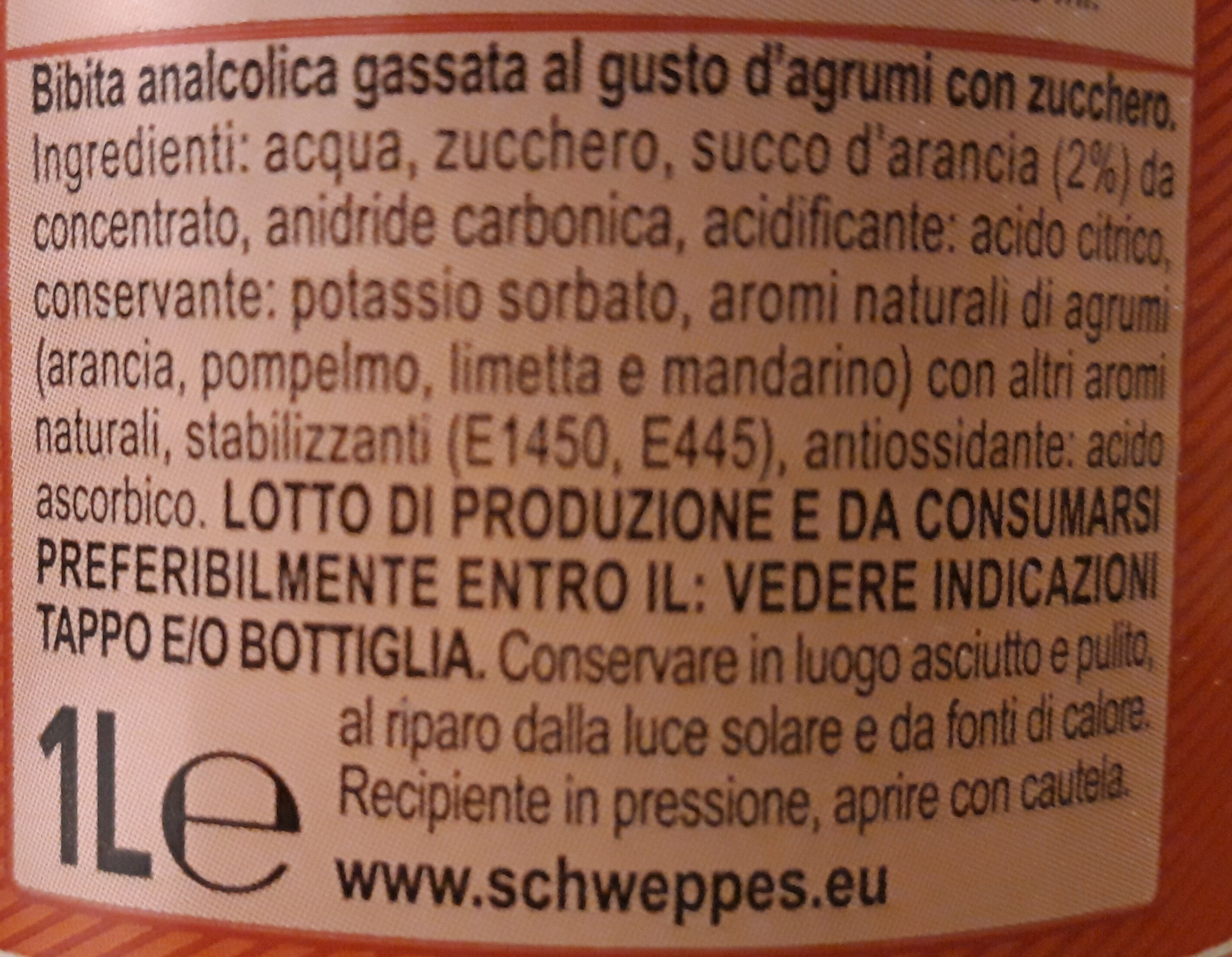 Schweppws gusto agrumi - Ingredienti - it