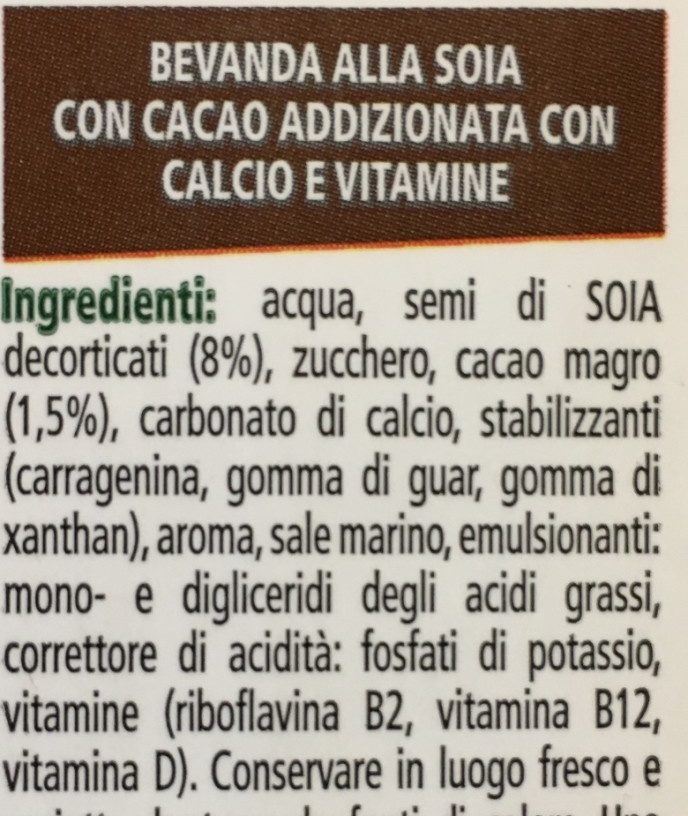Bevanda Alla Soia Cacao - Ingredienti - it