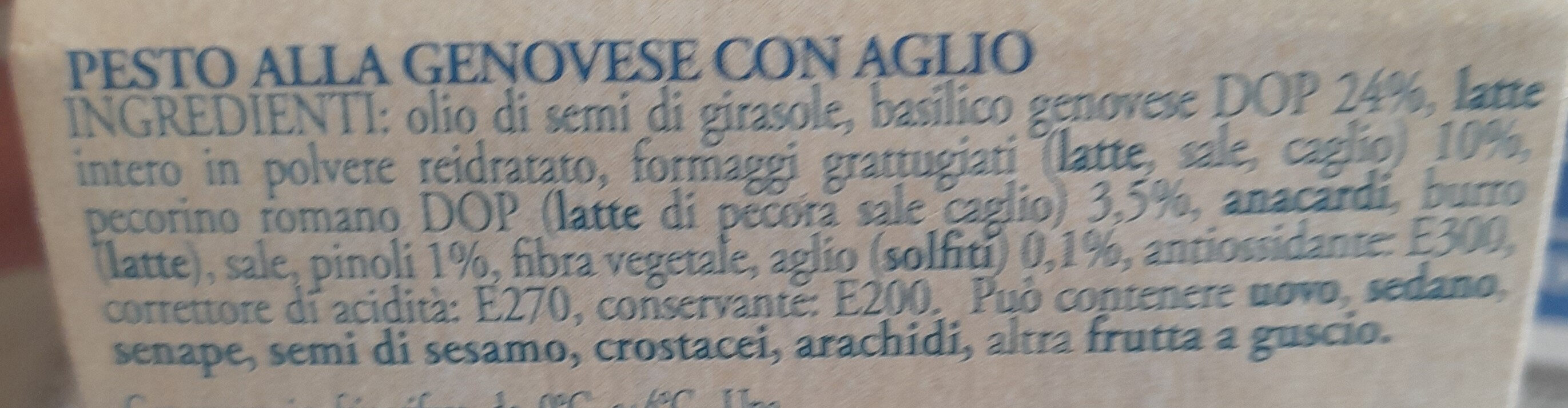 Pesto alla Genovese con aglio - Ingredienti - it