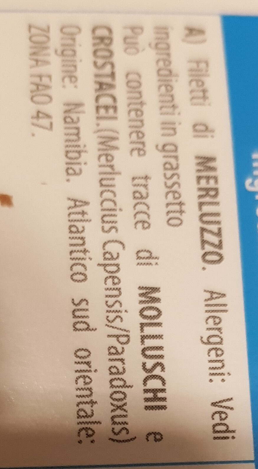 Filetto di merluzzo - Ingredienti - it