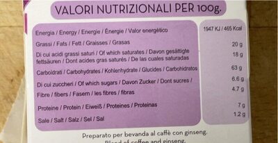 Caffè e Ginseng x Nespresso - Valori nutrizionali - it