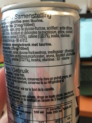 Taurine drink Psychik - Ingredienti - fr