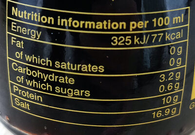 Kikkoman Soy Sauce 150ml - Valori nutrizionali - en