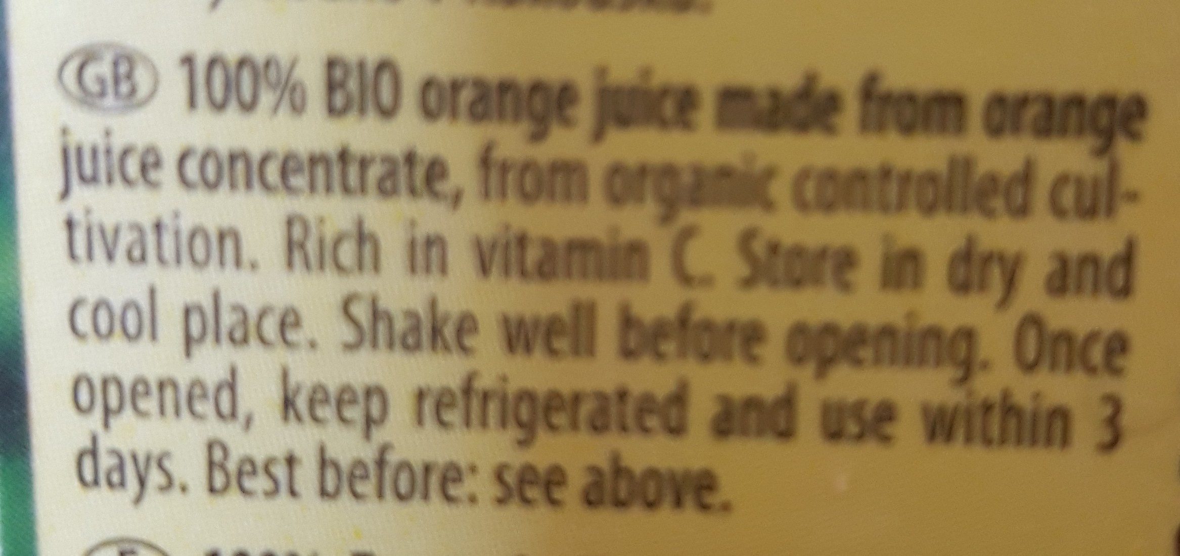 Pfanner Bio Orange 100% 1LTR - Ingredienti - fr